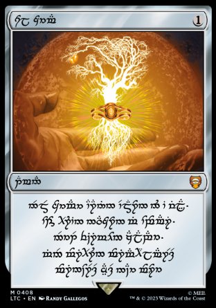 (408) Magic The Gathering Commander: The Lord of the Rings: Tales of Middle-earth: Extras Single: Sol Ring (V.4) Holo Mythic