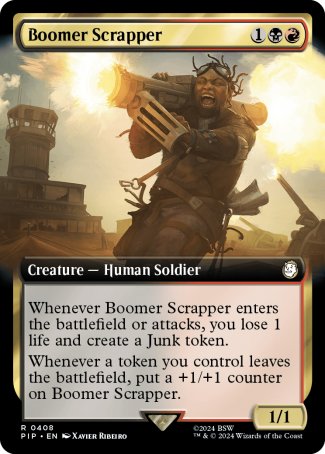 (408) Magic The Gathering Universes Beyond: Fallout: Extras Single: Boomer Scrapper (V.1) Holo Rare