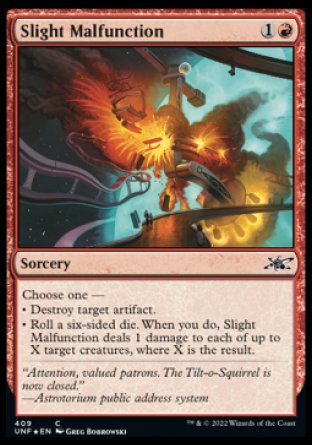 (409) Magic The Gathering Unfinity: Extras Single: Slight Malfunction Common