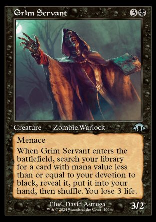 (409) Magic The Gathering Modern Horizons 3: Extras Single: Grim Servant Holo Uncommon