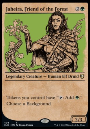 (409) Magic The Gathering Commander Legends: Battle for Baldur's Gate: Extras Single: Jaheira, Friend of the Forest (V.2) Rare