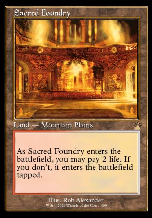 (409) Magic The Gathering Ravnica Remastered: Extras Single: Sacred Foundry (V.3) Holo Rare