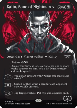(409) Magic The Gathering Duskmourn: House of Horror: Extras Single: Kaito, Bane of Nightmares (V.3) Holo Mythic