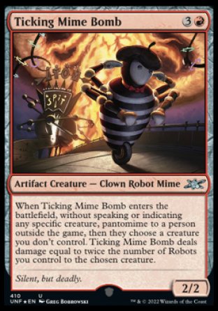 (410) Magic The Gathering Unfinity: Extras Single: Ticking Mime Bomb Holo Uncommon