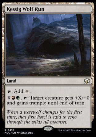 (410) Magic The Gathering Commander: March of the Machine Single: Kessig Wolf Run Rare