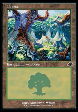 (411) Magic The Gathering Dominaria Remastered Single: Forest (V.2) Holo Land