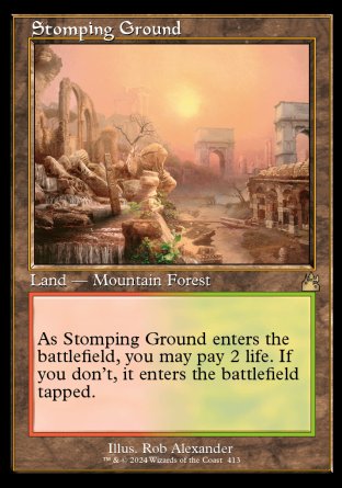 (413) Magic The Gathering Ravnica Remastered: Extras Single: Stomping Ground (V.3) Holo Rare