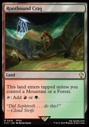 (416) Magic The Gathering Commander: Magic: The Gathering - FINAL FANTASY: Collector's Edition Single: Rootbound Crag Holo Rare