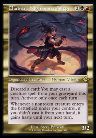 (419) Magic The Gathering Modern Horizons 2: Extras Single: Chainer, Nightmare Adept (V.1) Holo Rare