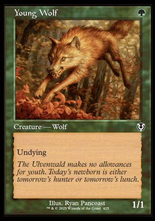 (425) Magic The Gathering Innistrad Remastered: Extras Single: Young Wolf (V.2) Holo Common