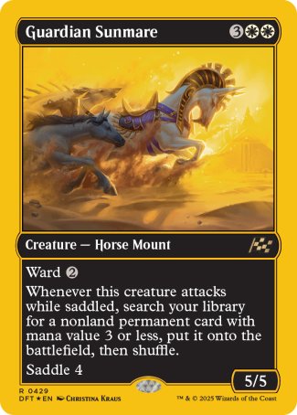 (429) Magic The Gathering Aetherdrift: First-Place Single: Guardian Sunmare (V.1) Rare