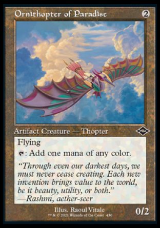(430) Magic The Gathering Modern Horizons 2: Extras Single: Ornithopter of Paradise (V.2) Holo Common