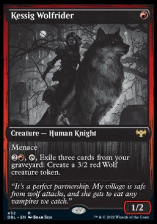 (432) Magic The Gathering Innistrad: Double Feature Single: Kessig Wolfrider Rare