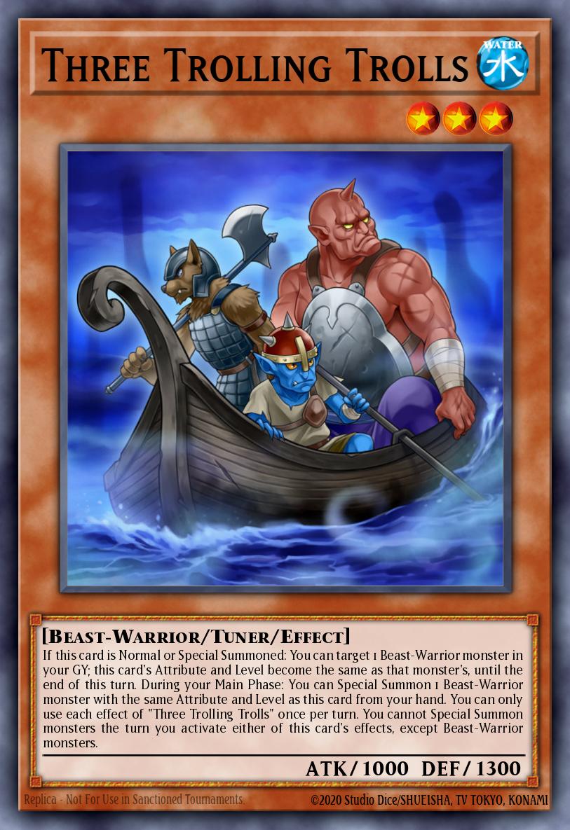 (015) YuGiOh TCG MP19: 2019 Gold Sarcophagus Tin Mega Pack Single: Three Trolling Trolls Common