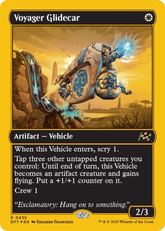 (435) Magic The Gathering Aetherdrift: First-Place Single: Voyager Glidecar (V.1) Rare