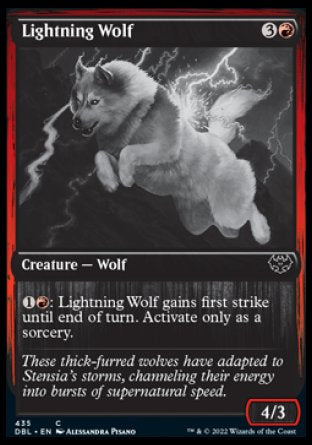 (435) Magic The Gathering Innistrad: Double Feature Single: Lightning Wolf Holo Common