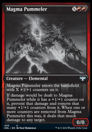 (436) Magic The Gathering Innistrad: Double Feature Single: Magma Pummeler Holo Uncommon