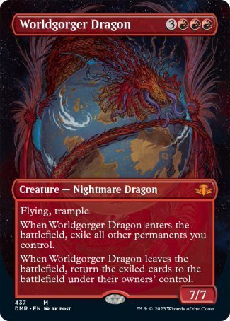 (437) Magic The Gathering Dominaria Remastered: Extras Single: Worldgorger Dragon (V.2) Holo Mythic