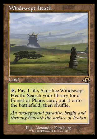 (440) Magic The Gathering Modern Horizons 3: Extras Single: Windswept Heath (V.2) Holo Rare