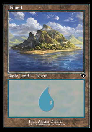(440) Magic The Gathering Commander Masters: Extras Single: Island (V.1) Holo Land