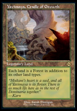 (441) Magic The Gathering Modern Horizons 2: Extras Single: Yavimaya, Cradle of Growth (V.1) Rare