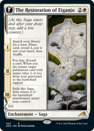 (442) Magic The Gathering Kamigawa: Neon Dynasty: Extras Single: The Restoration of Eiganjo // Architect of Restoration (V.2) Holo Rare