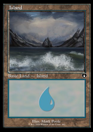 (442) Magic The Gathering Commander Masters: Extras Single: Island (V.3) Holo Land