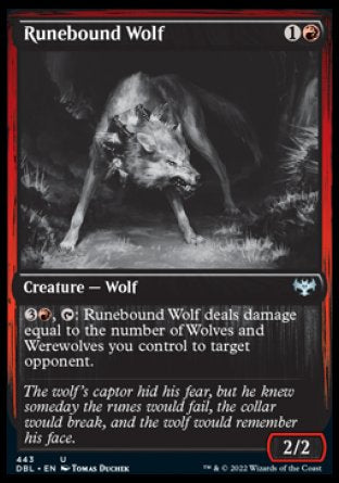 (443) Magic The Gathering Innistrad: Double Feature Single: Runebound Wolf Uncommon