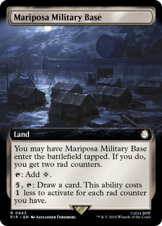 (443) Magic The Gathering Universes Beyond: Fallout: Extras Single: Mariposa Military Base (V.1) Holo Rare