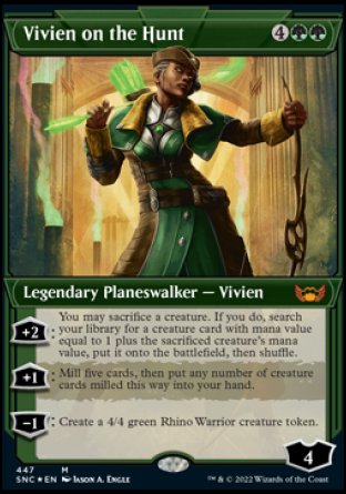 (447) Magic The Gathering Streets of New Capenna: Extras Single: Vivien on the Hunt (V.3) Mythic