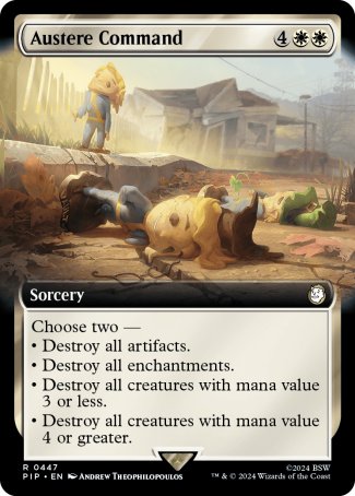 (447) Magic The Gathering Universes Beyond: Fallout: Extras Single: Austere Command (V.1) Rare