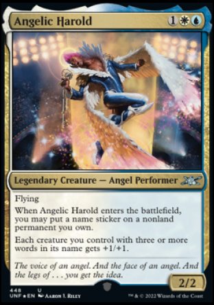 (448) Magic The Gathering Unfinity: Extras Single: Angelic Harold (V.2) Holo Uncommon