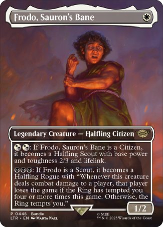 (448) Magic The Gathering The Lord of the Rings: Tales of Middle-earth: Extras Single: Frodo, Sauron's Bane (V.2) Rare