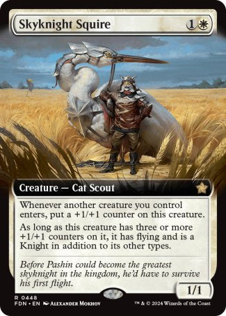 (448) Magic The Gathering Magic: The Gathering Foundations: Extras Single: Skyknight Squire (V.3) Holo Rare