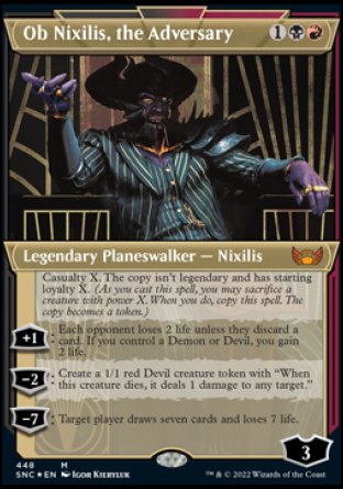 (448) Magic The Gathering Streets of New Capenna: Extras Single: Ob Nixilis, the Adversary (V.3) Holo Mythic