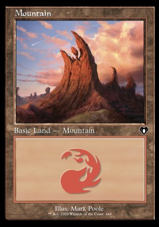 (448) Magic The Gathering Commander Masters: Extras Single: Mountain (V.3) Holo Land