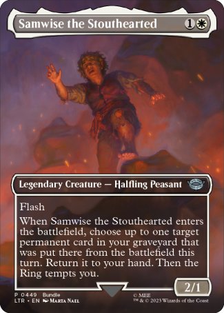 (449) Magic The Gathering The Lord of the Rings: Tales of Middle-earth: Extras Single: Samwise the Stouthearted (V.2) Holo Uncommon
