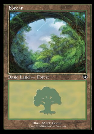 (451) Magic The Gathering Commander Masters: Extras Single: Forest (V.3) Land
