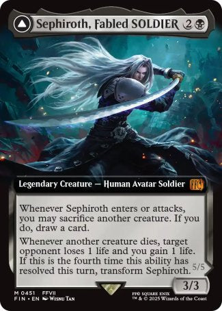 (451) Magic The Gathering Magic: The Gathering - FINAL FANTASY: Extras Single: Sephiroth, Fabled SOLDIER // Sephiroth, One-Winged Angel (V.3) Holo Mythic