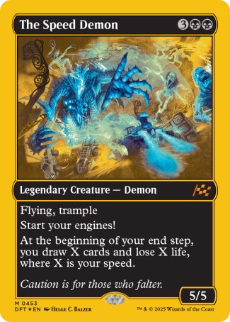 (453) Magic The Gathering Aetherdrift: First-Place Single: The Speed Demon (V.1) Mythic