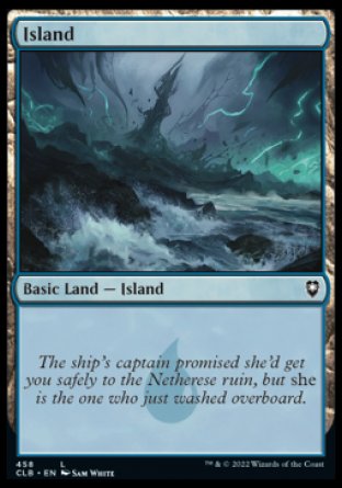(458) Magic The Gathering Commander Legends: Battle for Baldur's Gate: Extras Single: Island (V.4) Holo Land