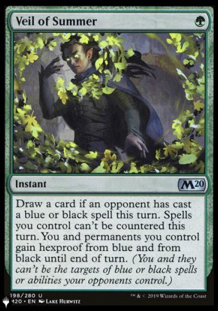(198) Magic The Gathering The List Single: Veil of Summer Uncommon