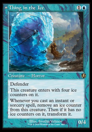 (460) Magic The Gathering Innistrad Remastered: Extras Single: Thing in the Ice / Awoken Horror Holo Rare