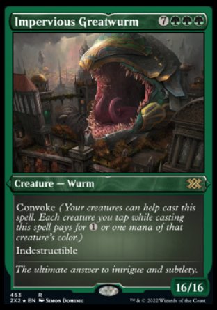 (463) Magic The Gathering Double Masters 2022: Extras Single: Impervious Greatwurm Holo Rare