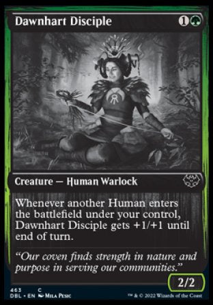 (463) Magic The Gathering Innistrad: Double Feature Single: Dawnhart Disciple Holo Common