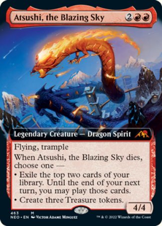(463) Magic The Gathering Kamigawa: Neon Dynasty: Extras Single: Atsushi, the Blazing Sky (V.2) Holo Mythic