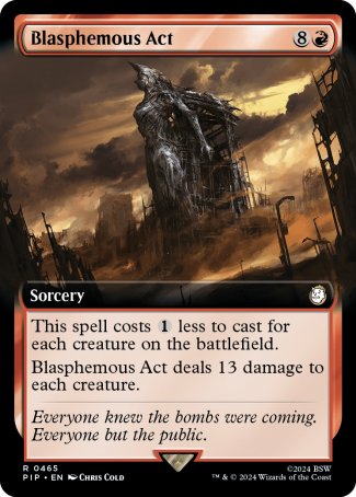 (465) Magic The Gathering Universes Beyond: Fallout: Extras Single: Blasphemous Act (V.1) Rare