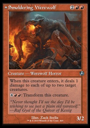 (465) Magic The Gathering Innistrad Remastered: Extras Single: Smoldering Werewolf / Erupting Dreadwolf Holo Uncommon