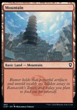 (465) Magic The Gathering Commander Legends: Battle for Baldur's Gate: Extras Single: Mountain (V.3) Holo Land