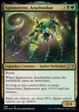 (466) Magic The Gathering Unfinity: Extras Single: Spinnerette, Arachnobat (V.2) Holo Uncommon